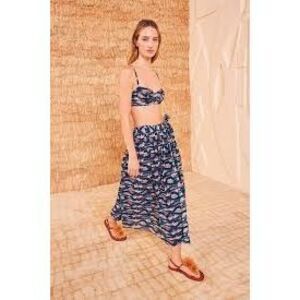 Ulla Johnson Suri Coverup Lazuli Print Midi Skirt Resort Wear Size S, NWT
